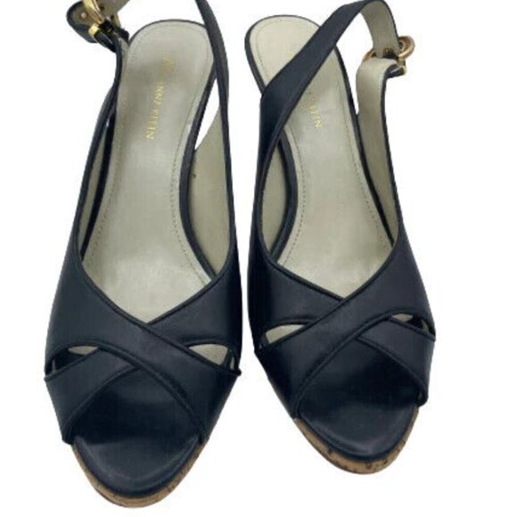 Anne Klein Women Black Slingback Heels 9M Classic Office Workwear Comfy - Picture 1 of 11